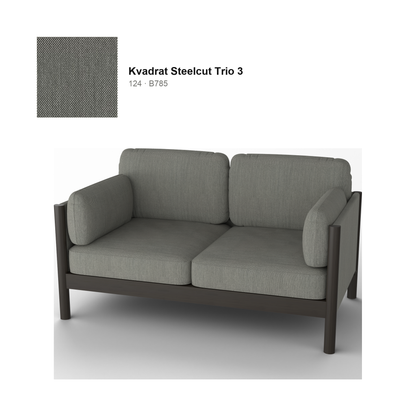 Canapé Castor Lobby Plus 2 places en chêne teinté foncé, tissu Kvadrat Steelcut Trio 3 coloris 124 | Antifer
