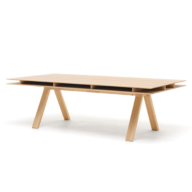 Bureau Spectrum DT 240 en chêne finition Pure Oak, Geckeler Michels — vue studio de trois quarts n°6 | Antifer