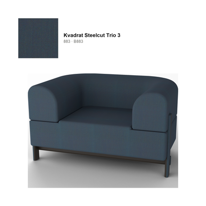 Fauteuil Elephant 1 place, piétement châtaignier noir, tissu Kvadrat Steelcut Trio 3 coloris 883 | Antifer