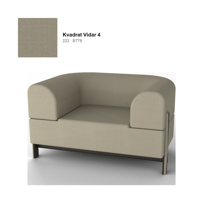 Fauteuil Elephant 1 place, piétement châtaignier noir, tissu Kvadrat Vidar 4 coloris 222 | Antifer