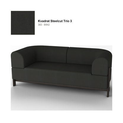 Canapé Elephant 2 places, piétement châtaignier noir, tissu Kvadrat Steelcut Trio 3 coloris 383 | Antifer