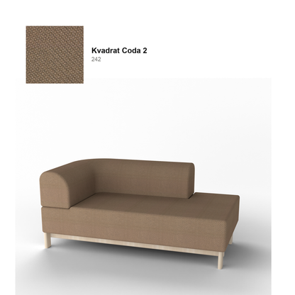 Méridienne Elephant gauche, piétement châtaignier naturel, tissu Kvadrat Coda 2 coloris 242 | Antifer