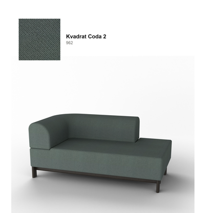 Méridienne Elephant gauche, piétement châtaignier noir, tissu Kvadrat Coda 2 coloris 962 | Antifer