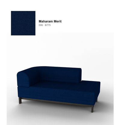Méridienne Elephant gauche, piétement châtaignier noir, tissu Maharam Merit coloris 006 | Antifer