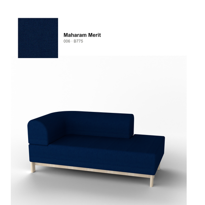 Méridienne Elephant gauche, piétement châtaignier naturel, tissu Maharam Merit coloris 006 | Antifer