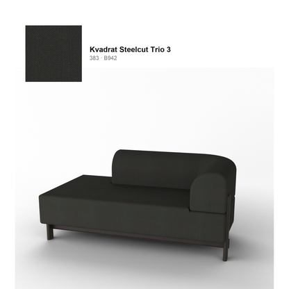Méridienne Elephant droite, piétement châtaignier noir, tissu Kvadrat Steelcut Trio 3 coloris 383 | Antifer