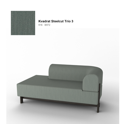 Méridienne Elephant droite, piétement châtaignier noir, tissu Kvadrat Steelcut Trio 3 coloris 916 | Antifer