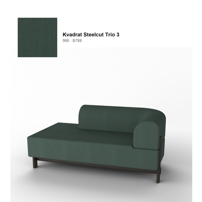 Méridienne Elephant droite, piétement châtaignier noir, tissu Kvadrat Steelcut Trio 3 coloris 966 | Antifer