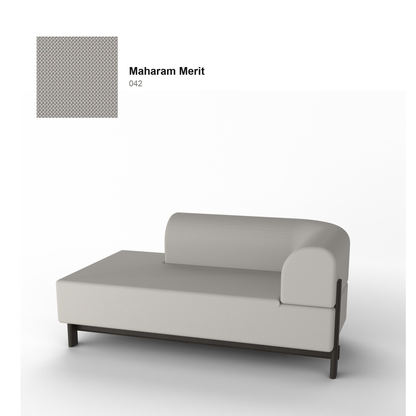 Méridienne Elephant droite, piétement châtaignier noir, tissu Maharam Merit coloris 042 | Antifer