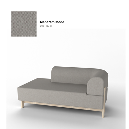 Méridienne Elephant droite, piétement châtaignier naturel, tissu Maharam Mode coloris 008 | Antifer