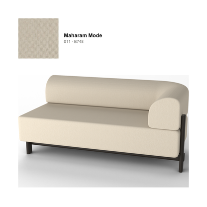 Module d'angle gauche Elephant, piétement châtaignier noir, tissu Maharam Mode coloris 011 | Antifer