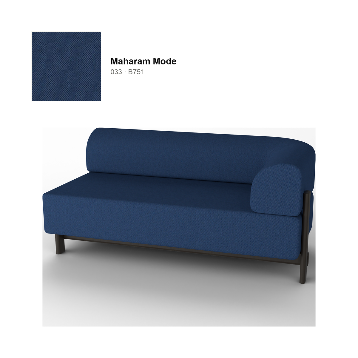 Module d'angle gauche Elephant, piétement châtaignier noir, tissu Maharam Mode coloris 033 | Antifer