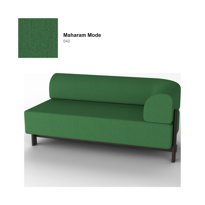Module d'angle gauche Elephant, piétement châtaignier noir, tissu Maharam Mode coloris 040 | Antifer