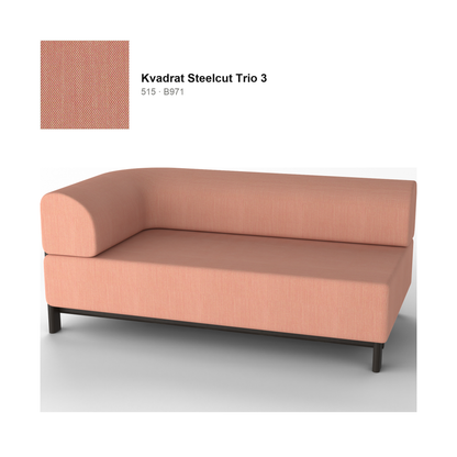 Module d'angle droit Elephant, piétement noir, tissu Kvadrat Steelcut Trio 3 coloris 515 — rendu | Antifer
