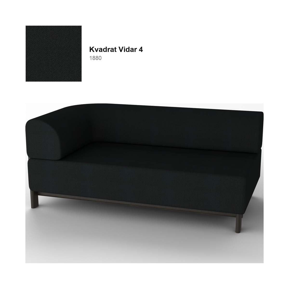 Module d'angle droit Elephant, piétement châtaignier noir, tissu Kvadrat Vidar 4 coloris 1880 — rendu | Antifer