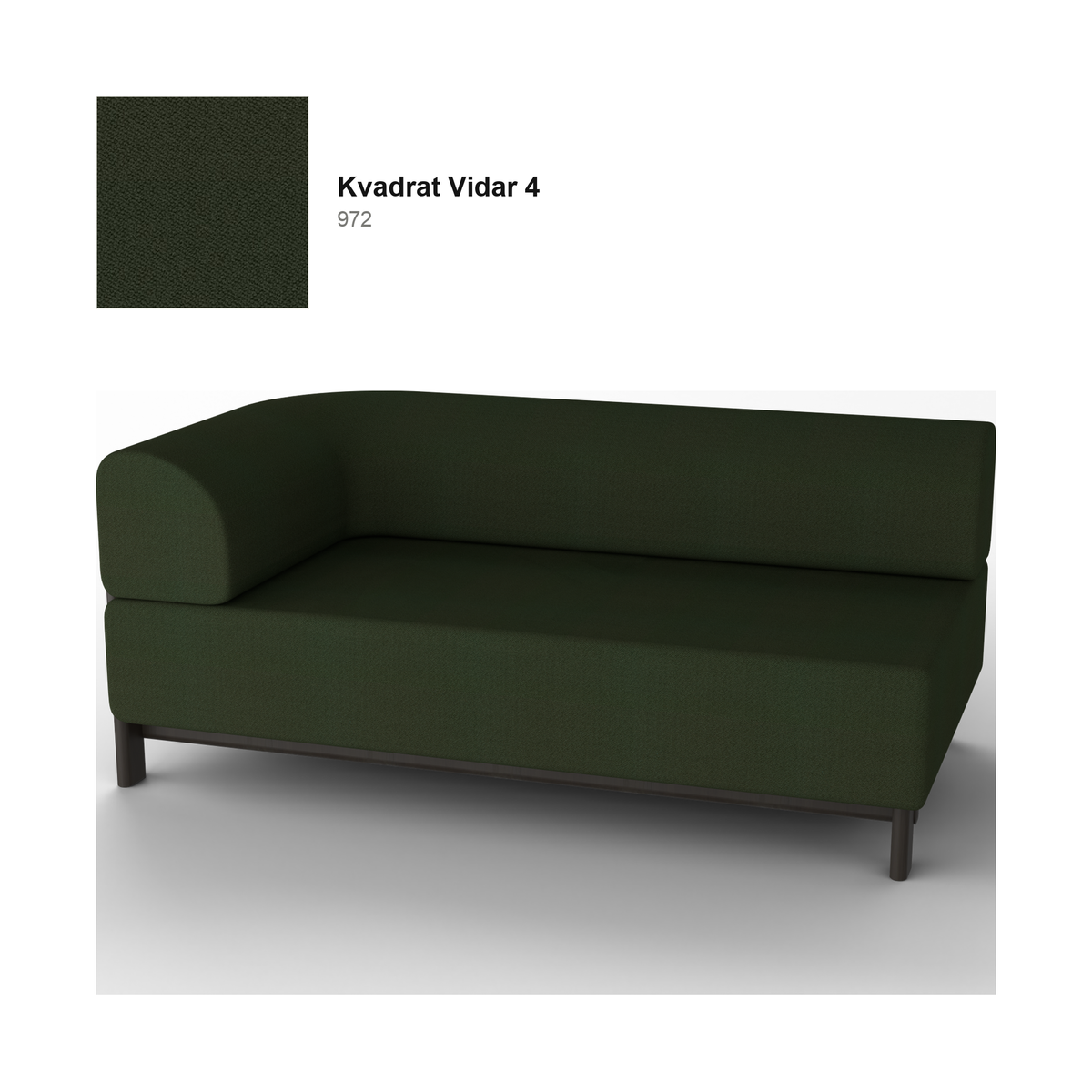 Module d'angle droit Elephant, piétement châtaignier noir, tissu Kvadrat Vidar 4 coloris 972 — rendu | Antifer