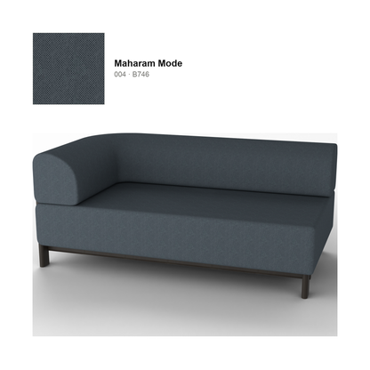 Module d'angle droit Elephant, piétement châtaignier noir, tissu Maharam Mode coloris 004 — rendu | Antifer