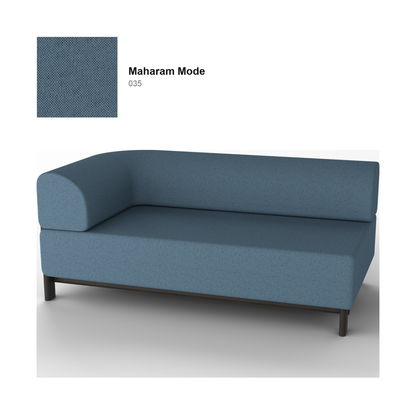Module d'angle droit Elephant, piétement châtaignier noir, tissu Maharam Mode coloris 035 — rendu | Antifer