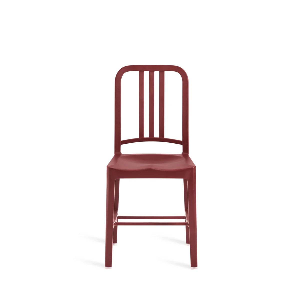 Emeco 111 Navy chair in recycled rPET plastic, burgundy, front view | Antifer