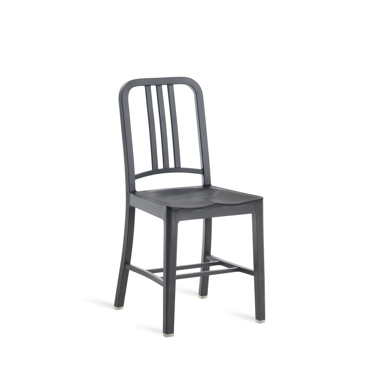 Emeco 111 Navy chair in recycled rPET — charcoal, side view — design Emeco | Antifer