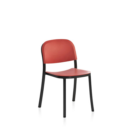 Chaise Emeco 1 Inch orange, cadre noir thermolaqué