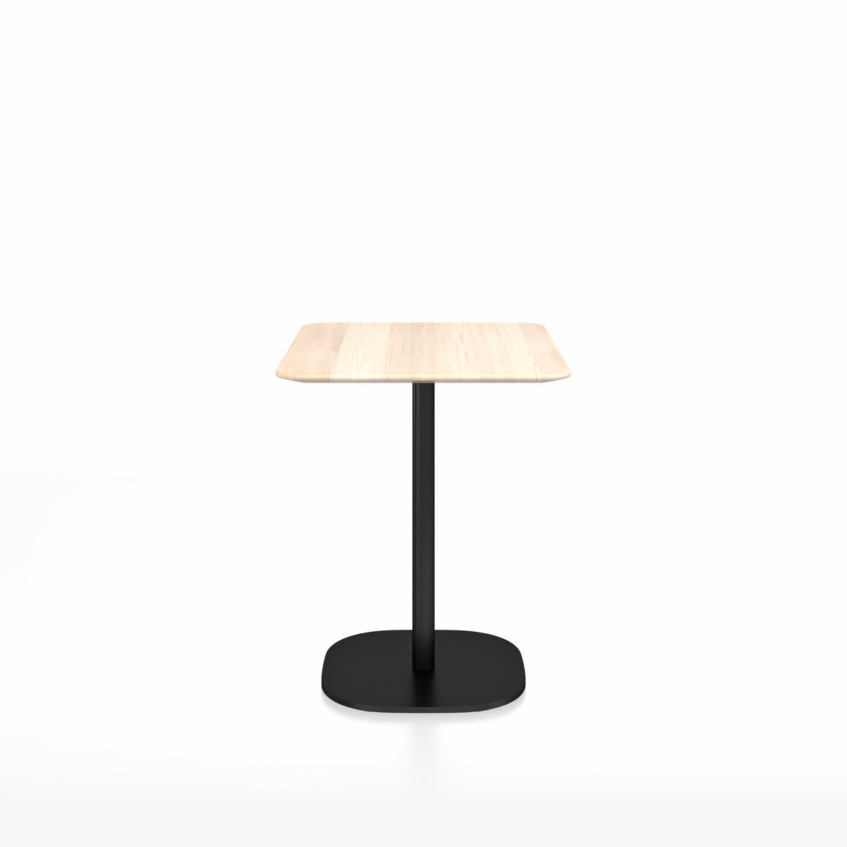 Table café 2 Inch base plaque Emeco — Rectangulaire 60 × 76 cm, plateau accoya, base noir thermolaqué | Antifer