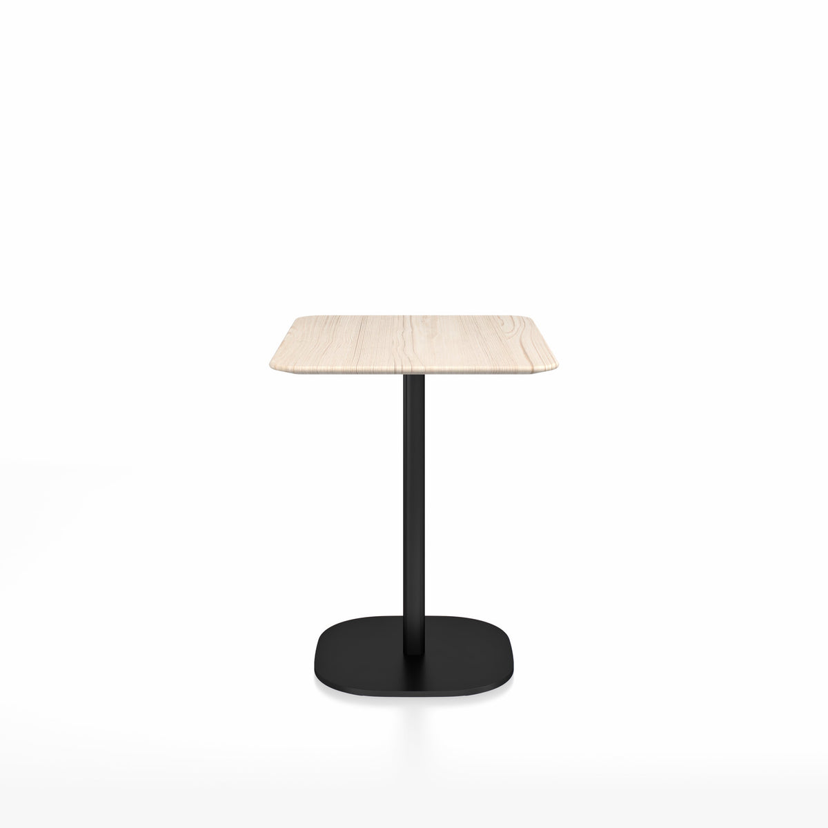 Table café 2 Inch base plaque Emeco — Rectangulaire 60 × 76 cm, plateau frêne, base noir thermolaqué | Antifer