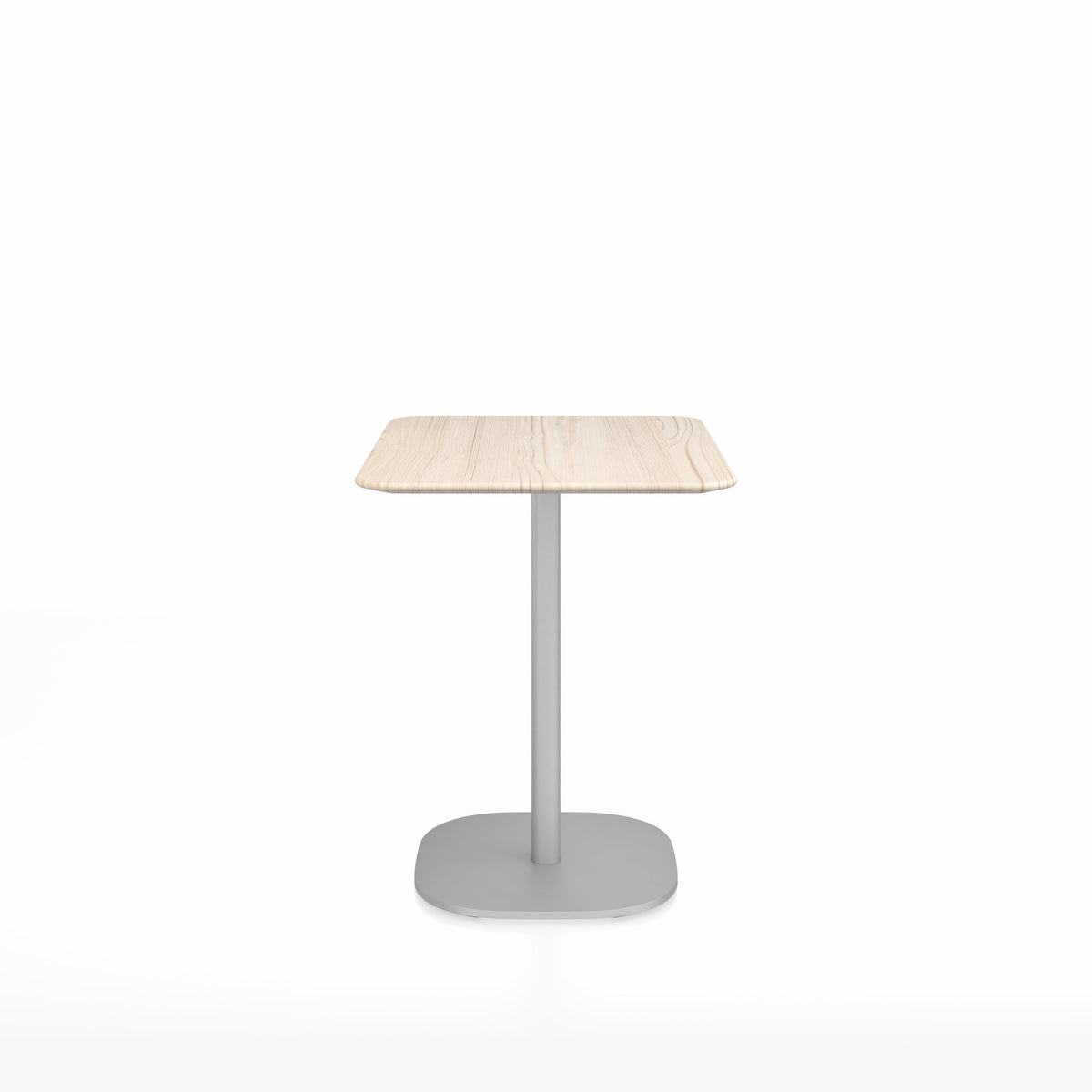 Table café 2 Inch base plaque Emeco — Rectangulaire 60 × 76 cm, plateau frêne, base aluminium brossé | Antifer