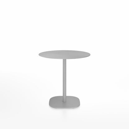 Table café 2 Inch base plaque Emeco — Ronde Ø 76 cm, plateau aluminium brossé, base aluminium brossé | Antifer