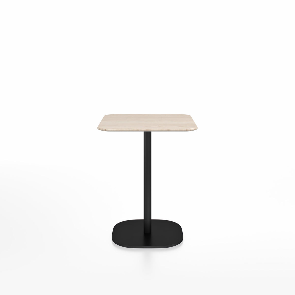 Table café 2 Inch base plaque Emeco — Carrée 60 cm, plateau frêne, base noir thermolaqué | Antifer