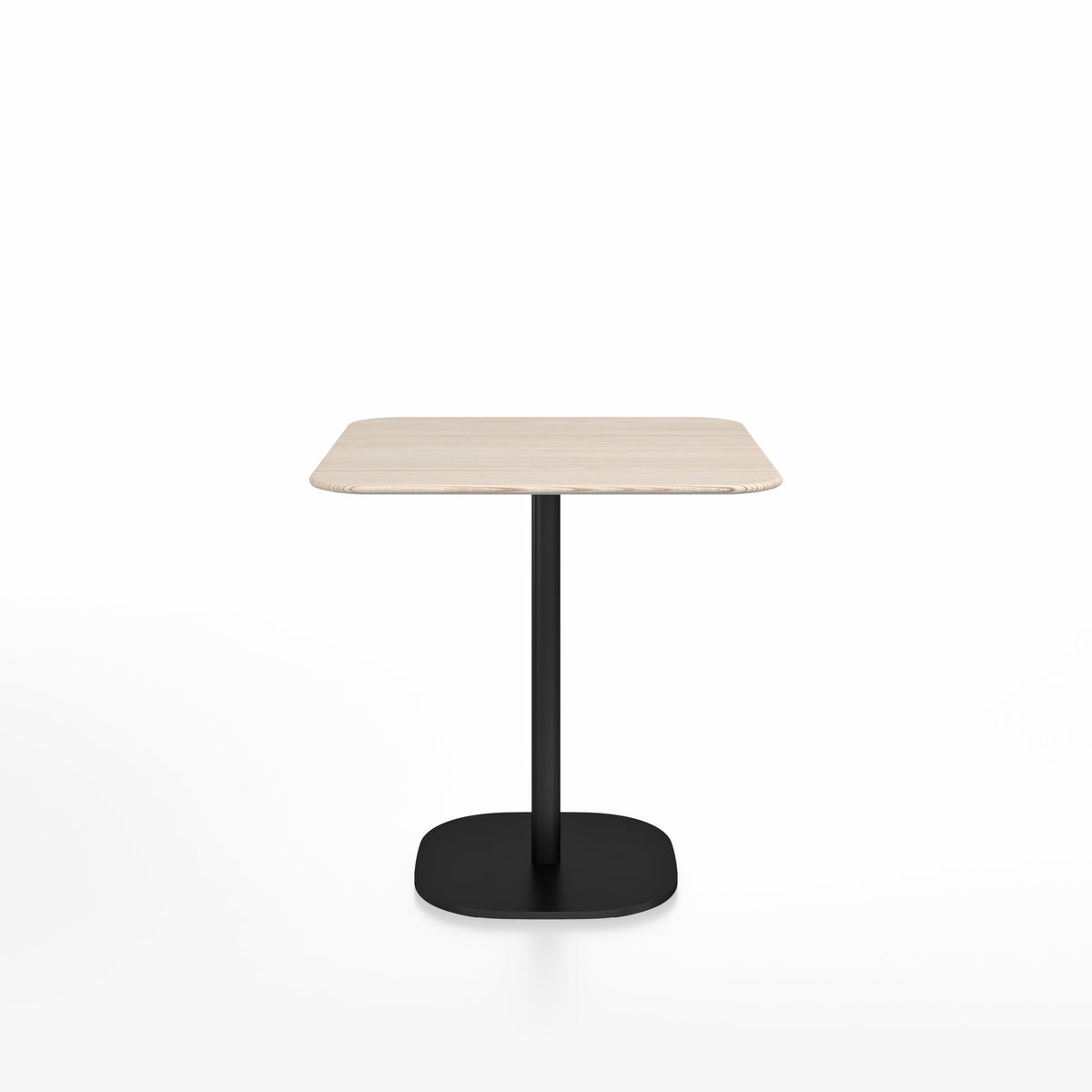 Table café 2 Inch base plaque Emeco — Carrée 76 cm, plateau frêne, base noir thermolaqué | Antifer