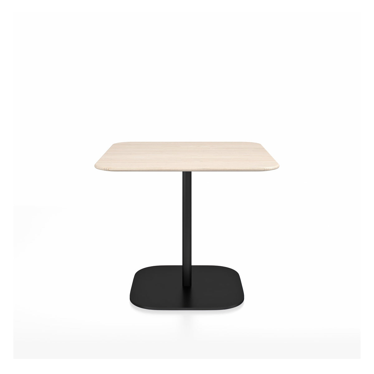 Table café 2 Inch base plaque Emeco — Carrée 91 cm, plateau frêne, base noir thermolaqué | Antifer