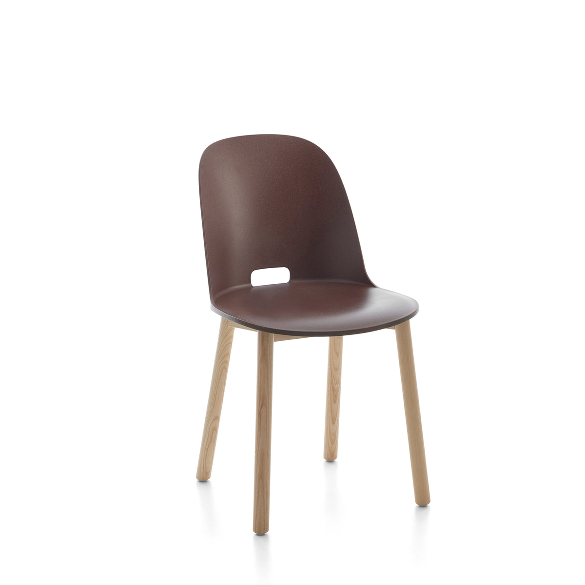 Chaise Alfi Emeco marron foncé vue catalogue — polypropylène bois — Morrison | Antifer