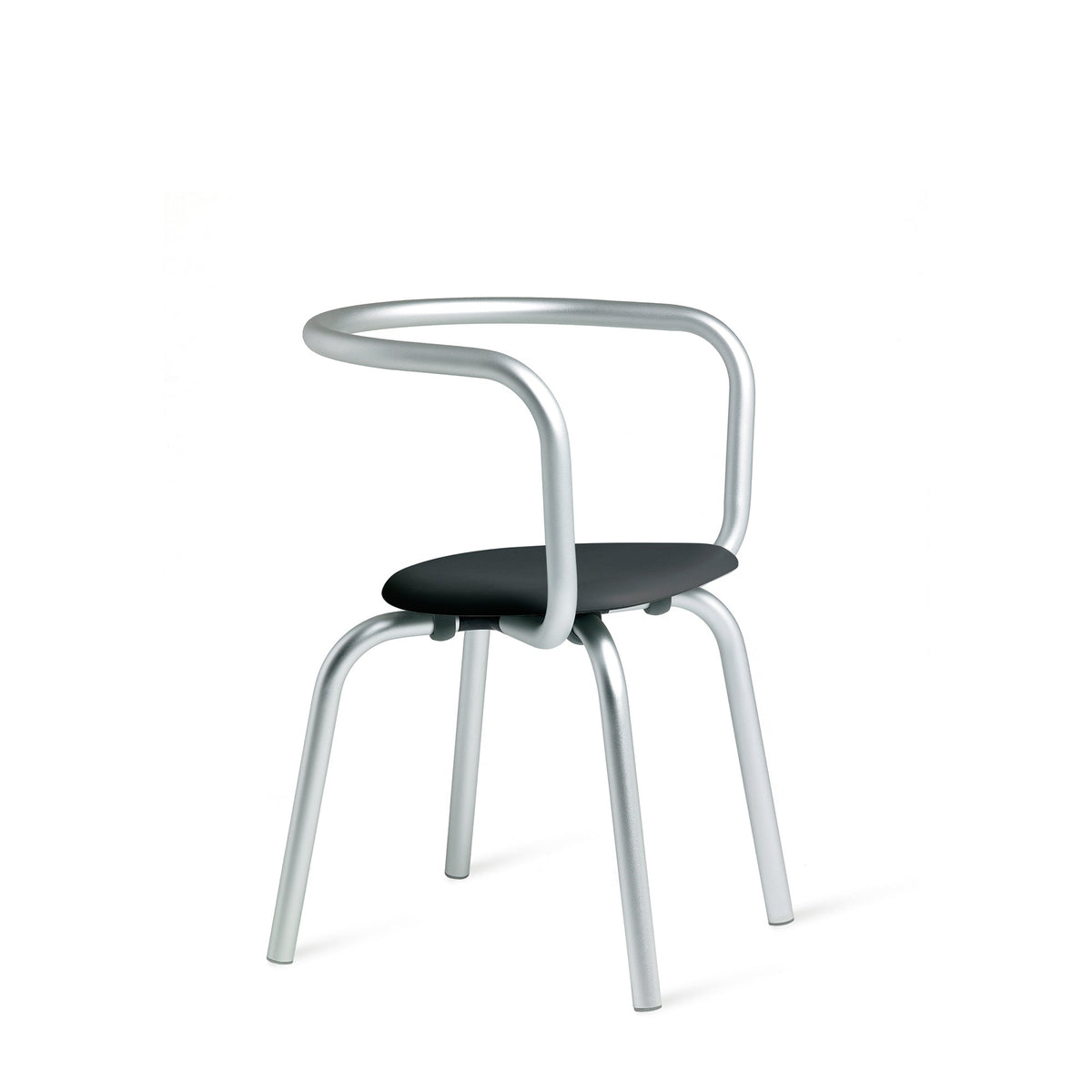 Chaise Emeco Parrish, cadre clair, assise noire plastique recyclé