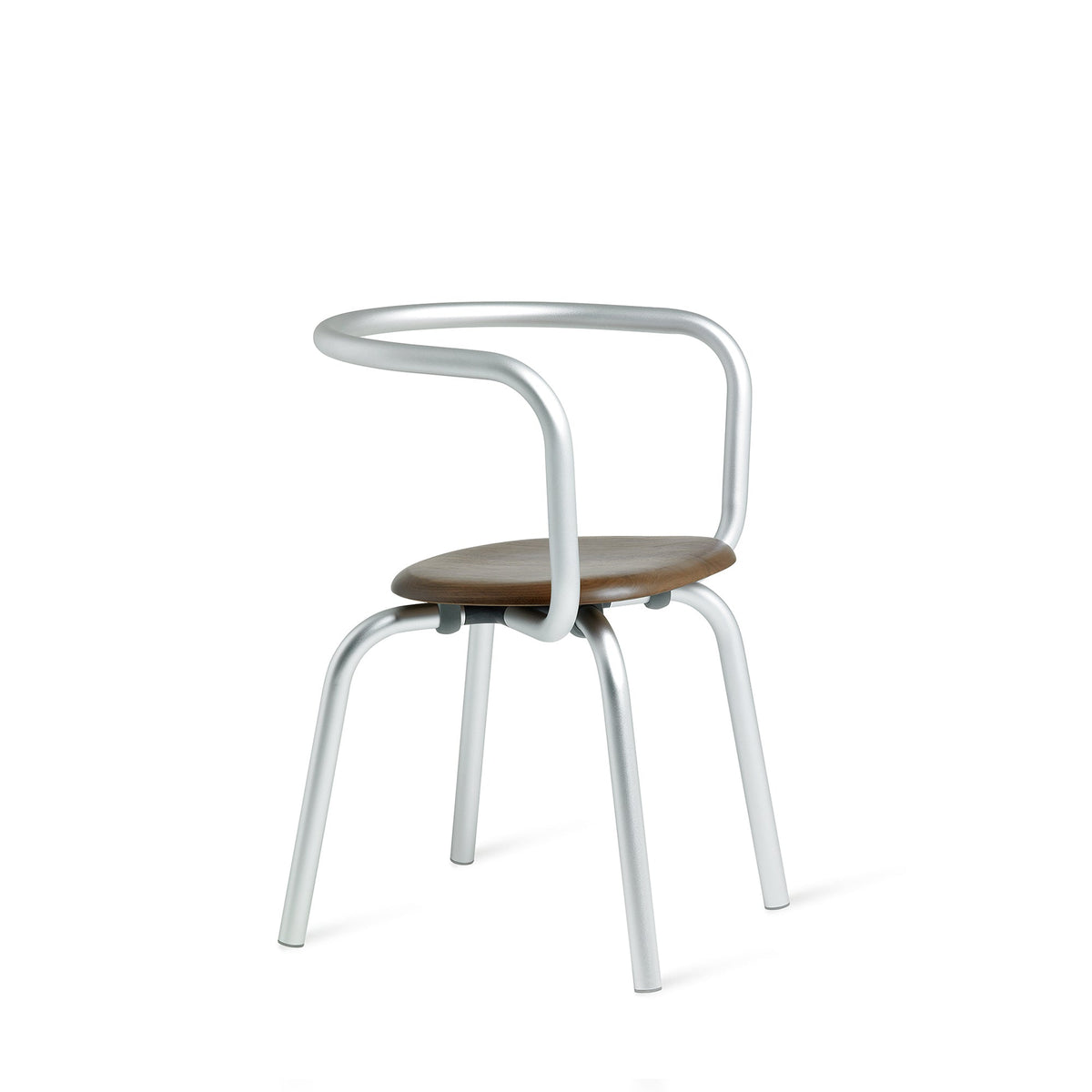 Chaise Emeco Parrish, cadre clair, assise noyer