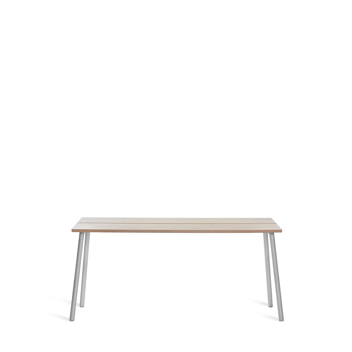 Scrivania Run Emeco 168 cm, piano in frassino e struttura in alluminio — vista catalogo — design Sam Hecht & Kim Colin | Antifer
