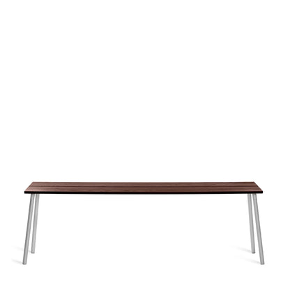 Scrivania Run Emeco 229 cm, piano in noce e struttura in alluminio — vista catalogo — design Sam Hecht & Kim Colin | Antifer