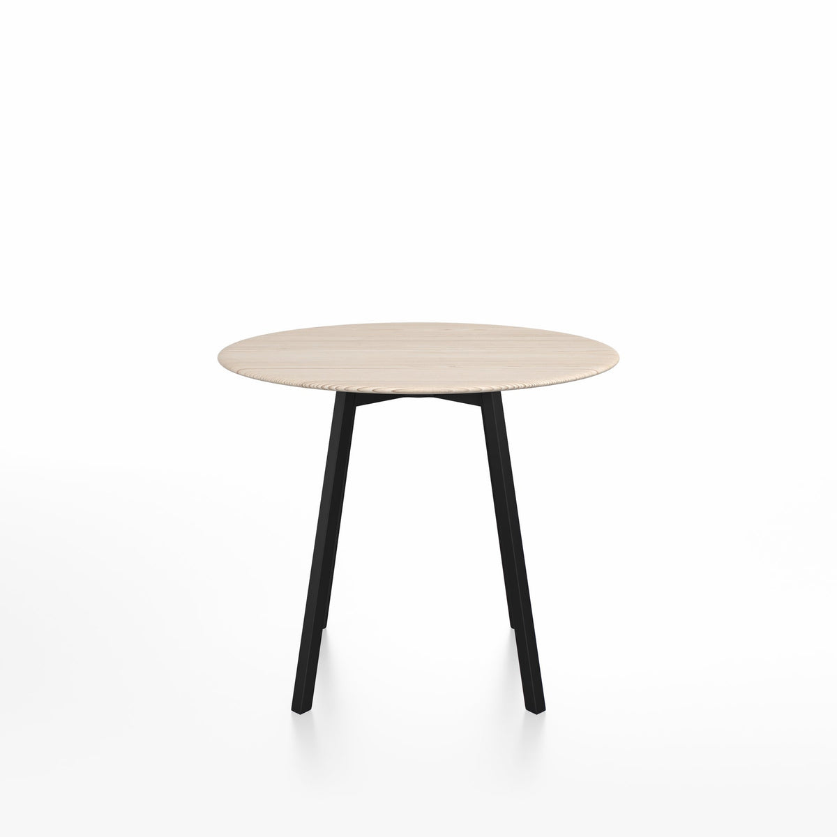 SU Café table 90 cm, aluminium noir, plateau frêne