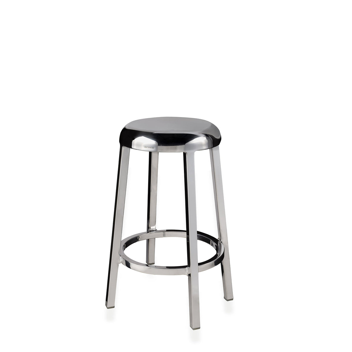 Tabouret Za comptoir 63,5 cm, aluminium poli à la main — Emeco | Antifer