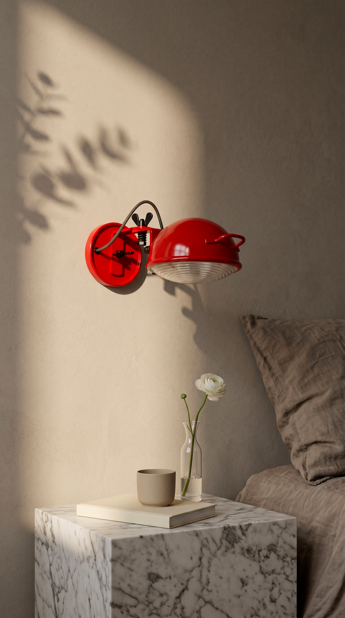 Red Jeep lamp packshot on white background
