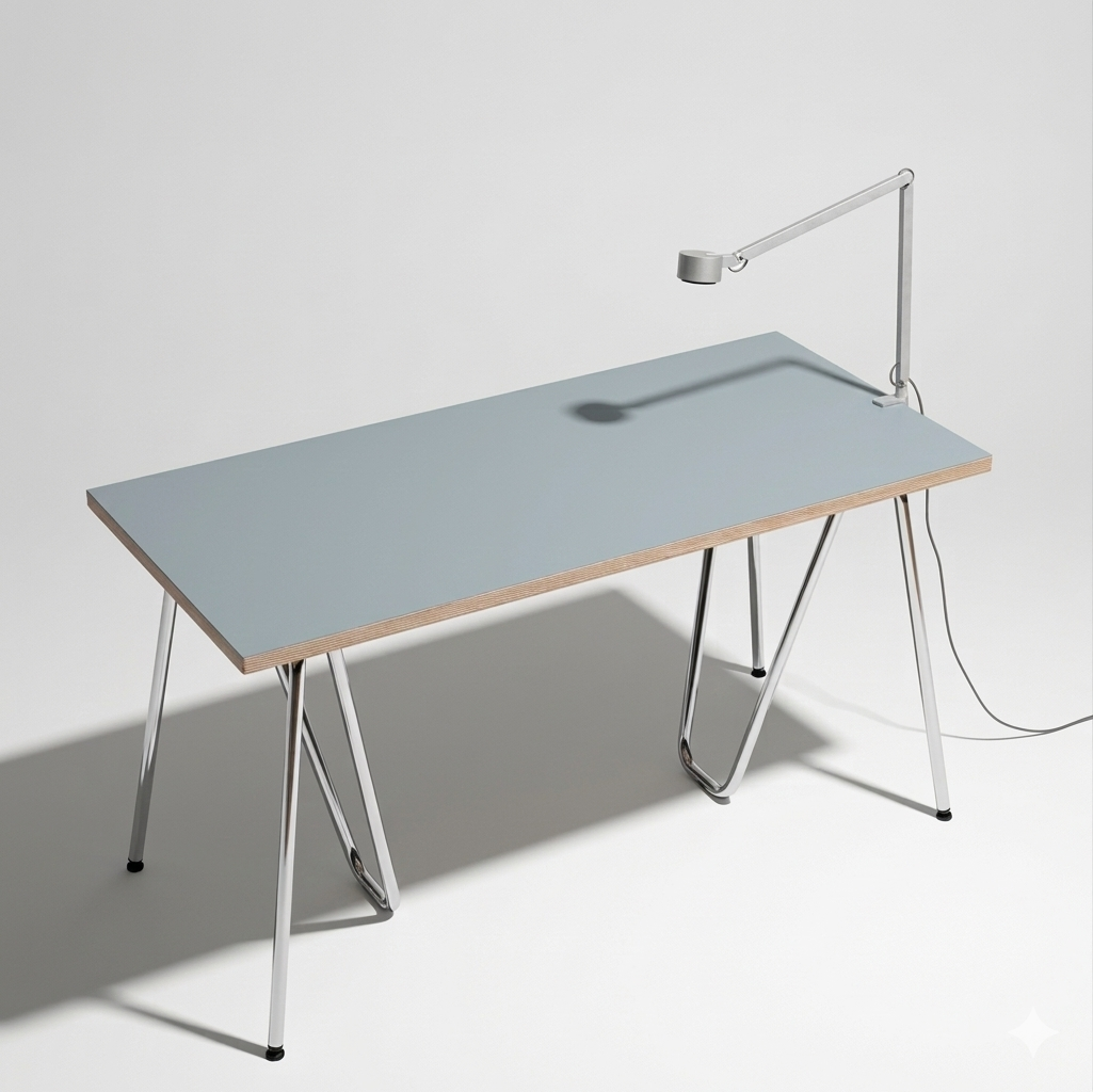 Plateau linoléum Blue Haze 140 cm — linoléum Modulor sur mesure, coloris bleu brume | Antifer