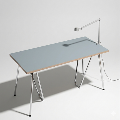 Plateau linoléum Blue Haze 140 cm — linoléum Modulor sur mesure, coloris bleu brume | Antifer