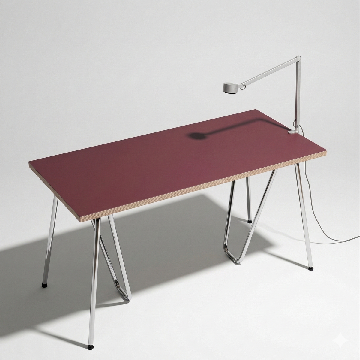 Plateau linoléum Burgundy 140 cm — linoléum Modulor sur mesure, coloris bordeaux | Antifer