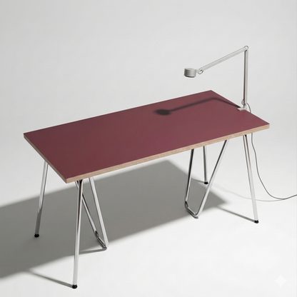 Plateau linoléum Burgundy 140 cm — linoléum Modulor sur mesure, coloris bordeaux | Antifer