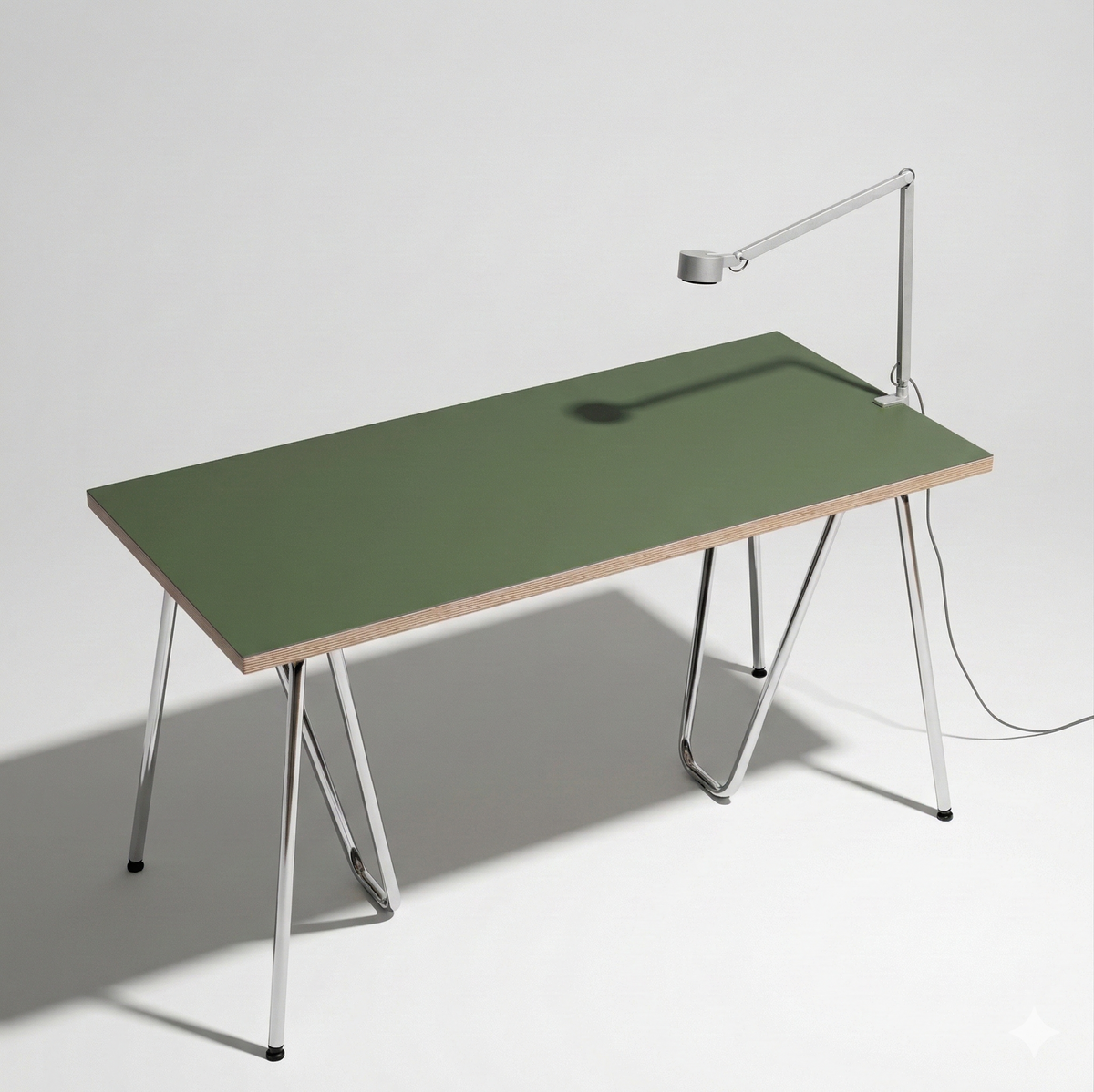 Plateau linoléum Olive 140 cm — linoléum Modulor sur mesure, coloris vert olive | Antifer