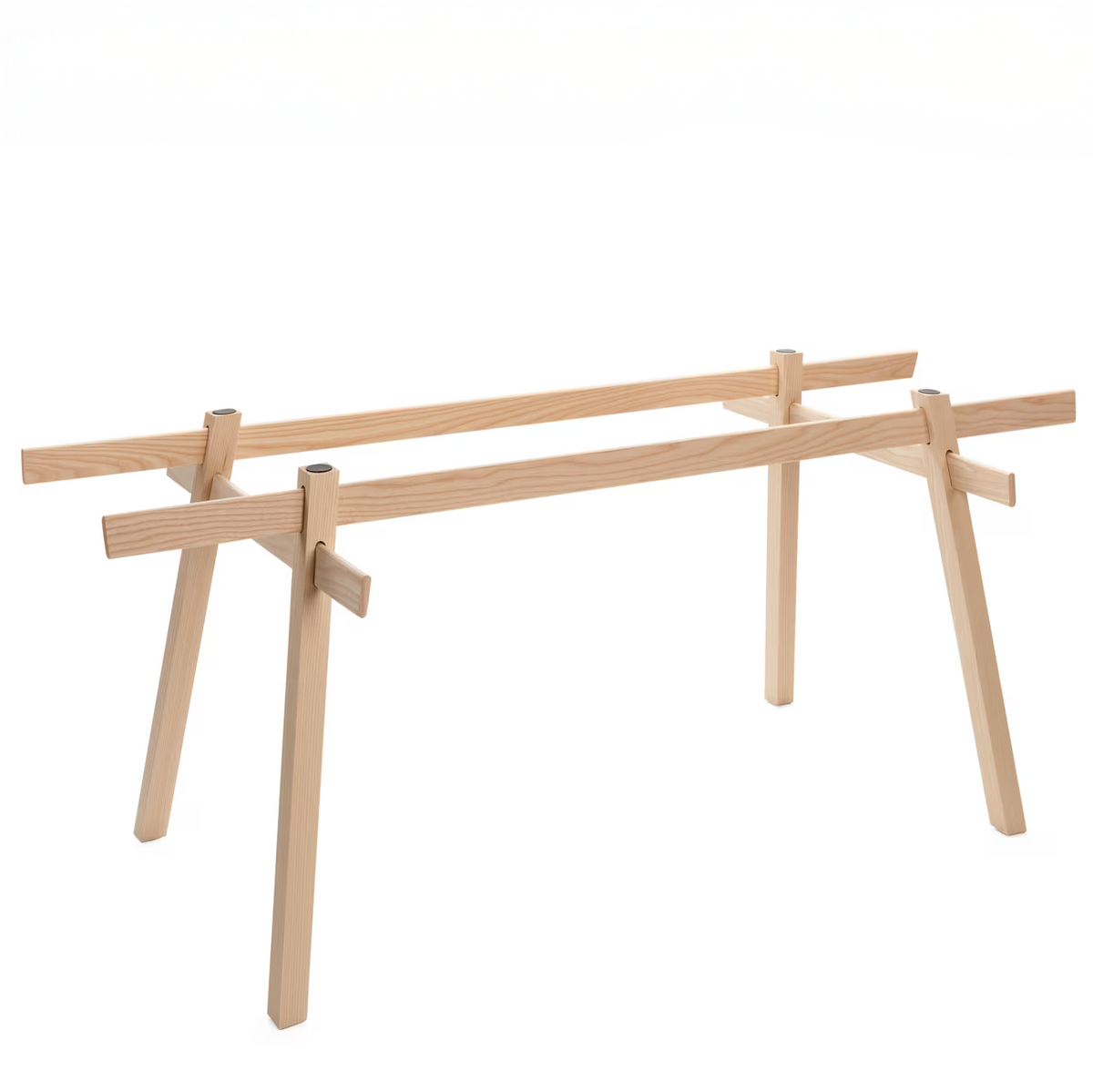 Piètement tréteaux Stand frêne massif — vue trois-quarts — Antifer