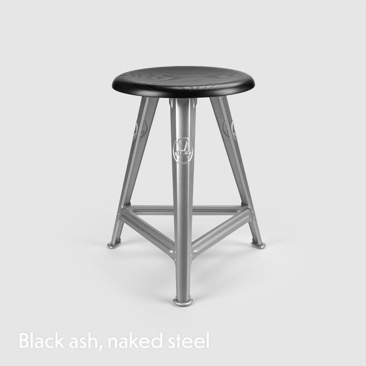 Rowac Schemel stool 50 cm in oak — bare steel — design Rowac | Antifer