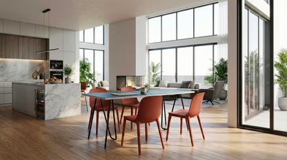 Tréteau acier Sinus noir mat vue trois-quarts — pied de table design | Antifer