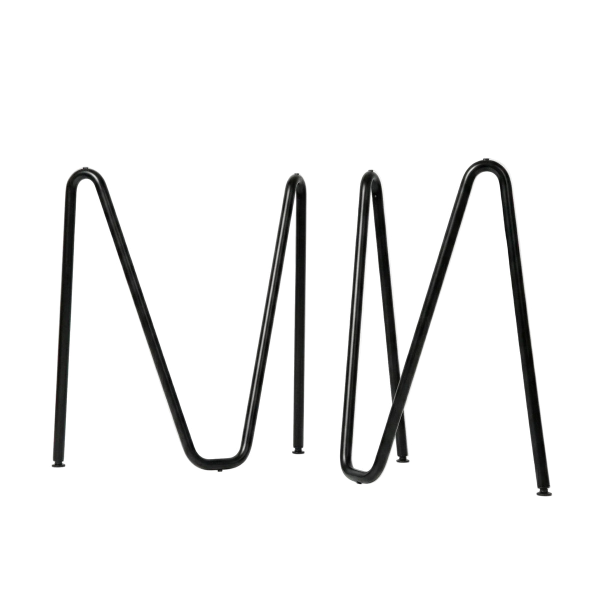 Tréteau acier Sinus noir mat vue de face — pied de table design minimaliste | Antifer