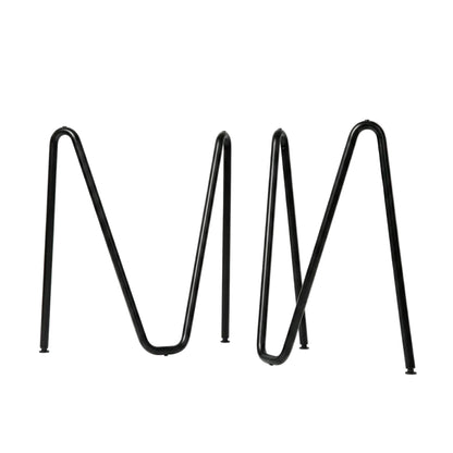 Tréteau acier Sinus noir mat vue de face — pied de table design minimaliste | Antifer